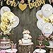 Baby Shower Party Decorations | Neutral Decor | Beautiful Banner (OH BABY), 9 PC Balloons (GOLD, CONFETTI, WHITE), and Ribbon Party Set | Hang Anywhere | Glitter Unisex Pregnancy Announcement Party