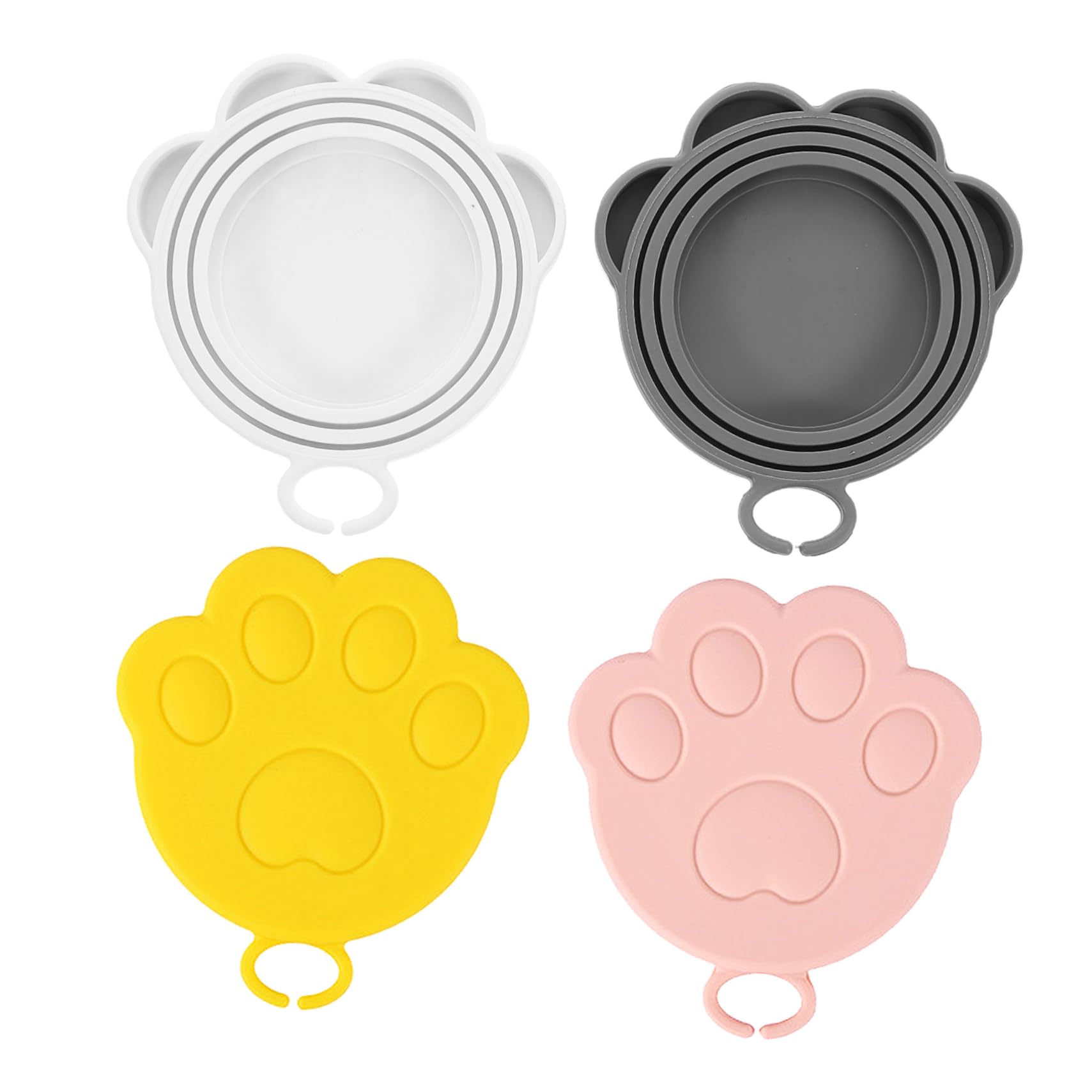 OFFSCH 4 Pcs Food Can Lids Silicone Pet Food Can Caps for Dog Cat Freshness Sealing Small Size Reusable Versatile Mugs
