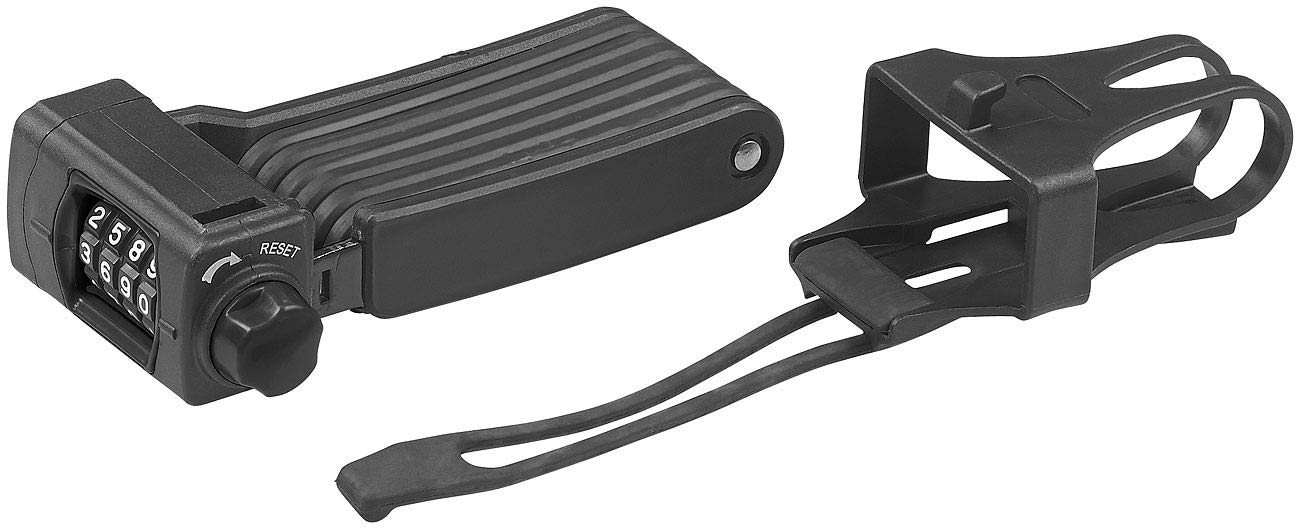 Semptec Urban Survival Technology lucchetto per bicicletta e moto: Lucchetto pieghevole, Codice numerico a 4 cifre, supporto (per bici a 4 cifre, combinazione numerica bicicletta)