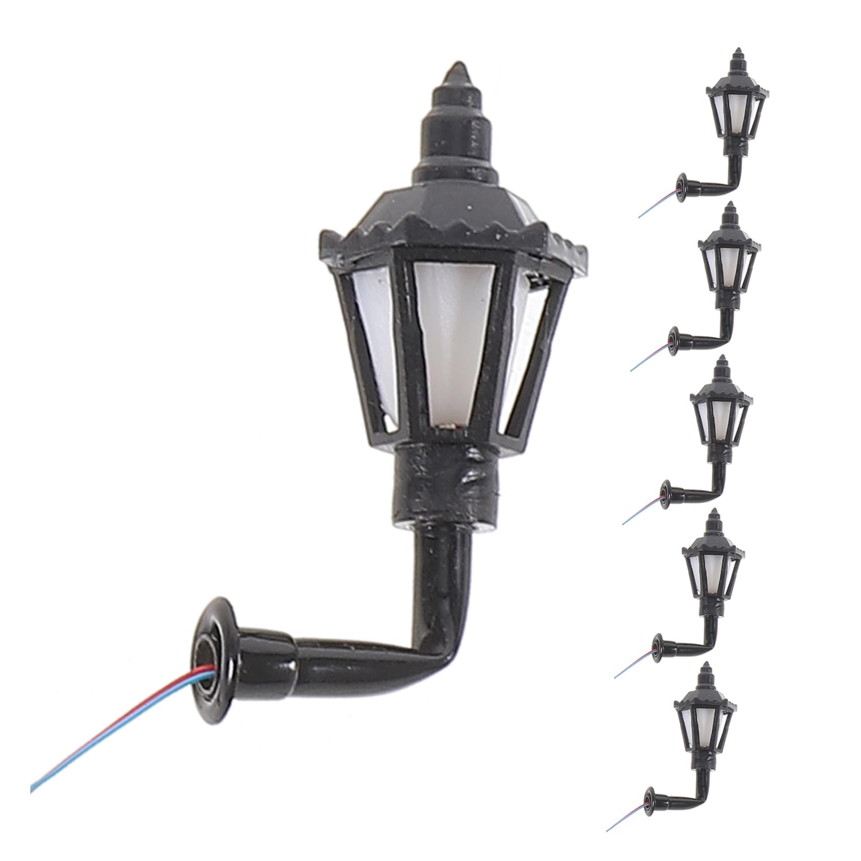 TOYANDONA 6Pcs Simulation Lamp for DIY Model Decoration European Style Wall Lights for Table Adornment and Garden Lamp Ornament Warm Light with Details