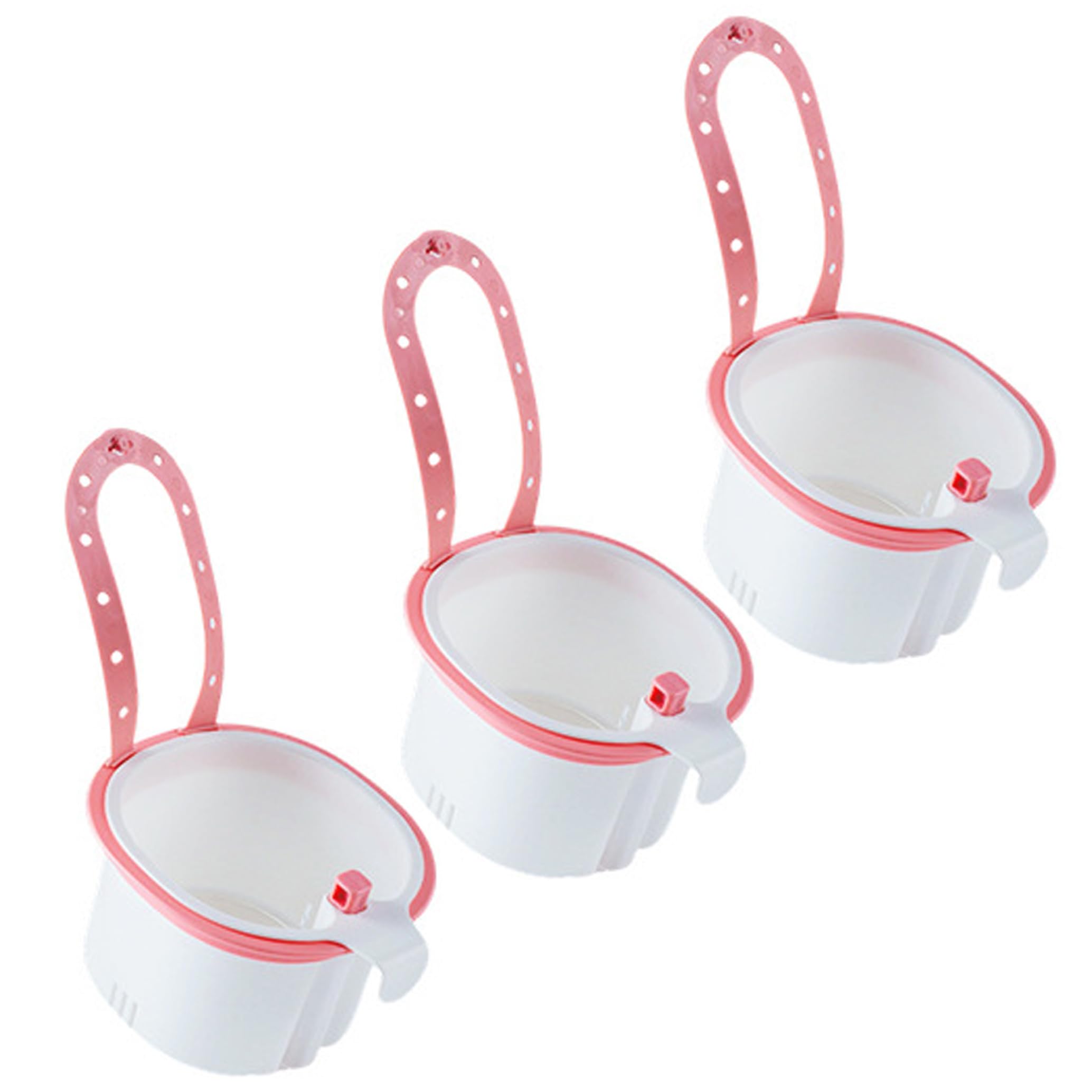 Ameble 3pcs Kitchen Sink Draining Basket, No-drill Hanging Sink Food Catcher, Plastic Kitchen Strainer Basket Style 3