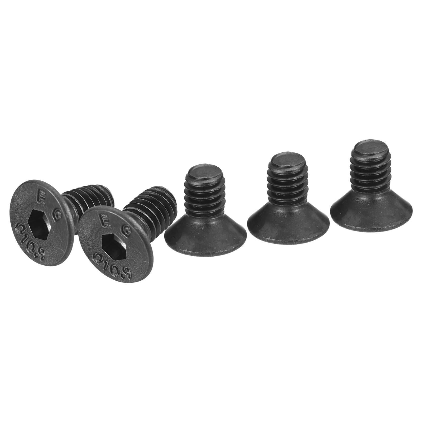 DTGN M4-0.7x6mm Flat Head Socket Cap Screws, 100 Pack Hex Socket Flat Head Screws Carbon Steel Black Oxide, Full Thread, Countersunk Bolts