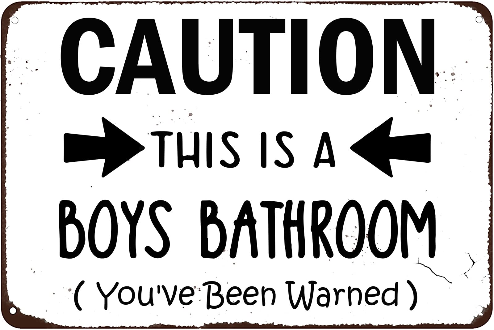 Bathroom Sign Caution This Is a Boys Bathroom You've Been Warned Metal Sign Vintage Retro Home Room Cafe Wall Decor Wall Air 8x12 Inch 8x12 Inch