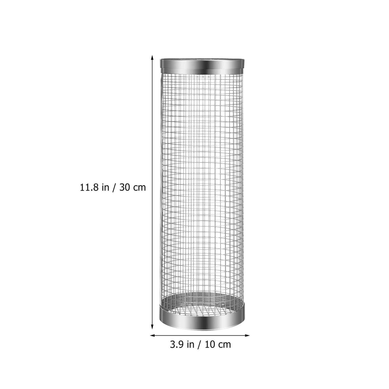 Cestello Rotante per Griglia 2 Pezzi in Acciaio Inox 304 | Forma Tonda, Grande Capacità, Facile Girare e Pulire, per Verdure e Alimenti Durante Campeggio e Barbecue