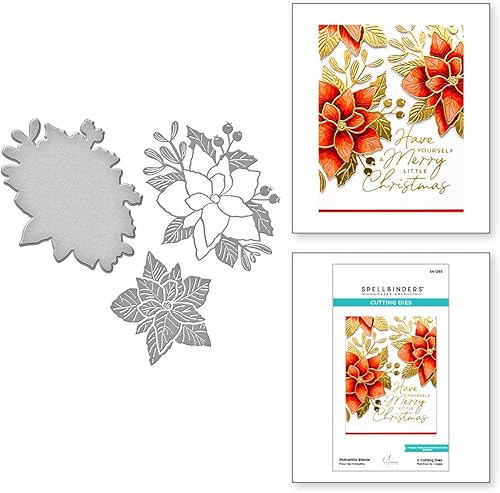 Miniatura 2 de Spellbinders Troqueles grabados con flores de flor de pascua, metal