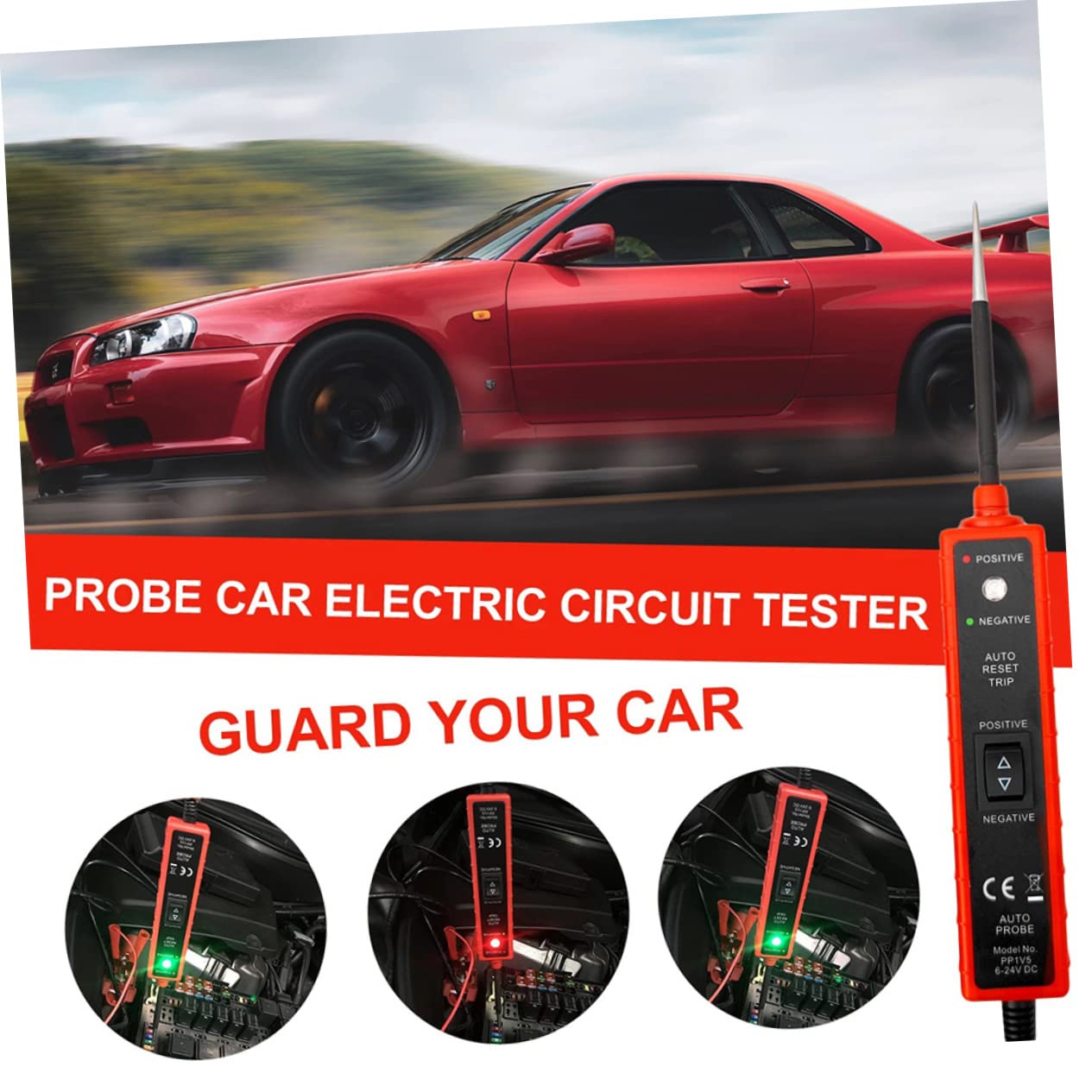 Comprobador de Circuitos para Coche 6-24v Dc 8a con Pinzas