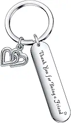 De&ai Chaveiro Thank You For Being A Friend - Joias de aniversário para melhor amiga presentes para mulheres - Presentes de irmã para mulheres - Joias BFF - Chaveiro de amizade