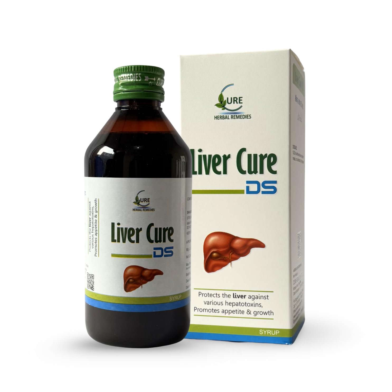 Cure Herbal Remedies Liver Cure-DS Syrup | Herbal Liver Health & Detox Tonic | Enriched with Arjun, Kasni & Natural Ingredients – 500ml