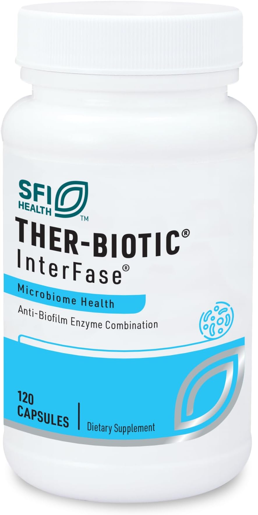Klaire Labs Ther-Biotic InterFase - Multi Enzyme Formula for Digestive Health & Gut Balance - Designed to Support a Healthy Microbiome (120 Capsules)