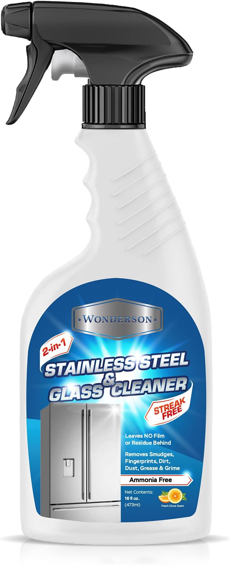 Wonderson 2In1 Stainless Steel & Glass Cleaner 16 Ounces