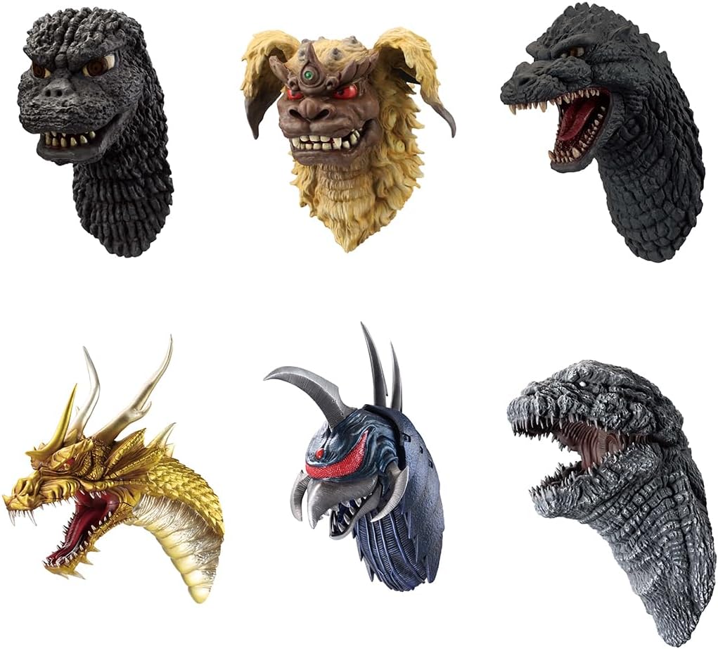 Ichibansho Figure - Godzilla - Godzilla Monster Head Magnets Complete Set of 6 (Monster Biographies G) Zakka