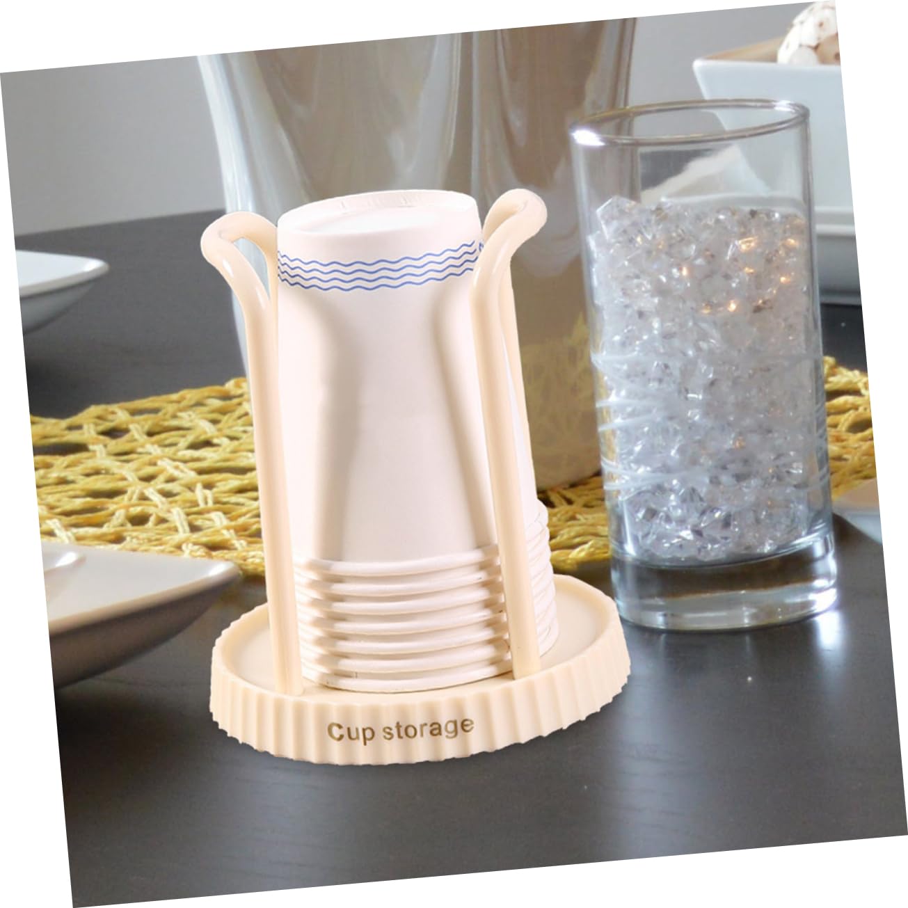 UTHCLO 2Pcs Paper Cup Holder Dispenser for Coffee and Tea Countertop Organizer for Home Cafe and Bar Use Stylish and Versatile Storage for Utensils and Cups