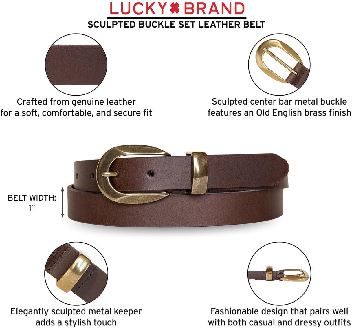 Lucky Brand Women's Fashion Leather Belt | Stylish | Trend | Classic | Modern | Jean | Pant | Skirt | Dress - Image 6
