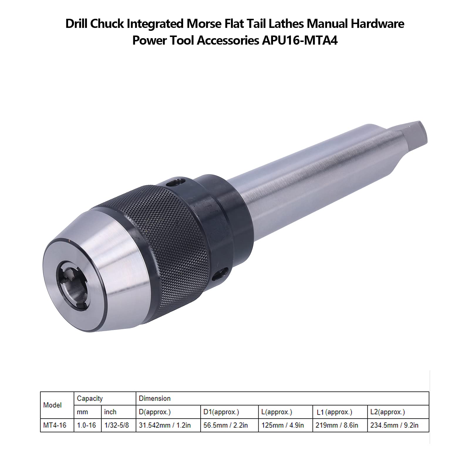 Drill Chuck Integrated Morse Flat Tail Couts Manuale Accessori per utensili per alimentazione hardware APU16 MTA4 per i lavoratori della perforazione