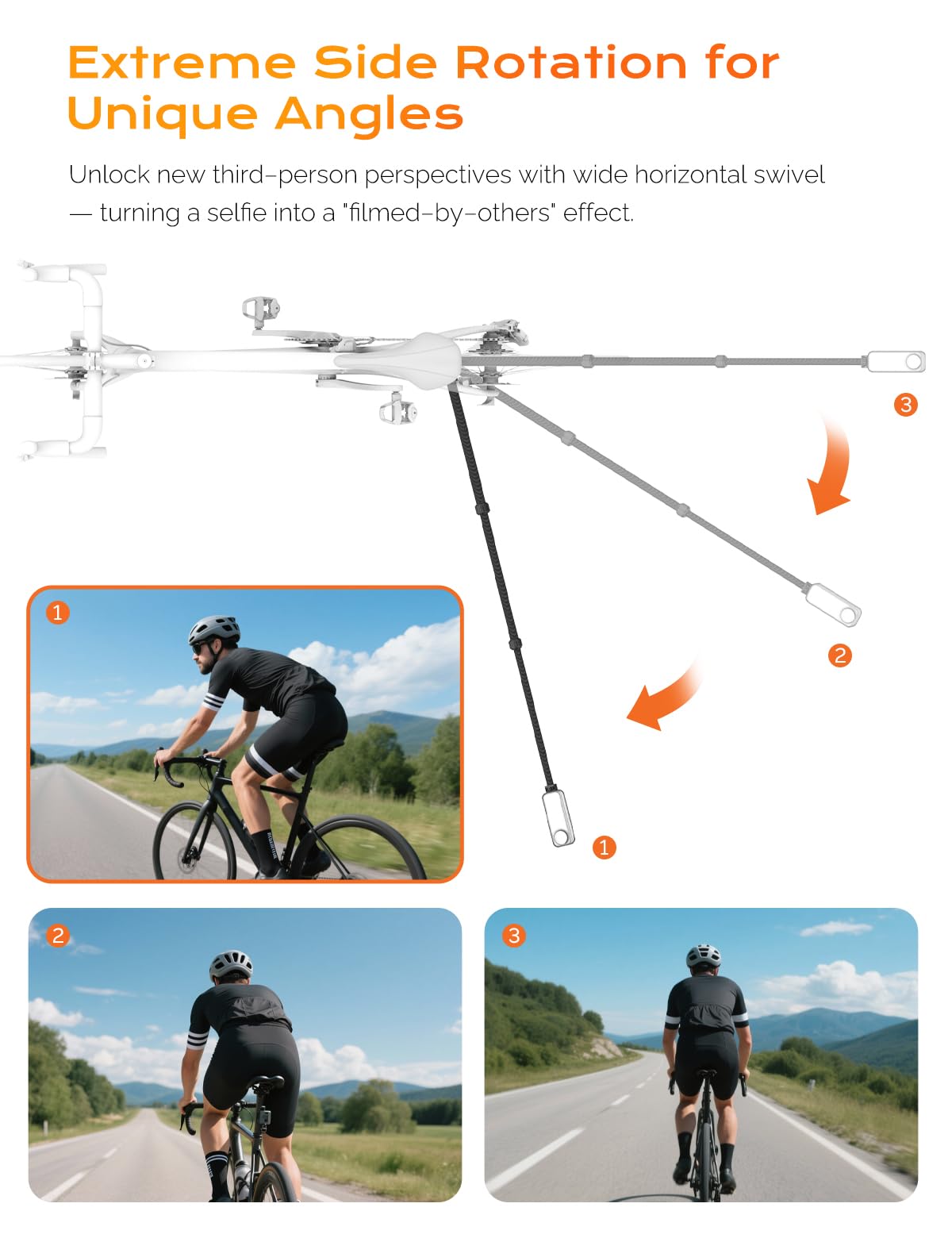 MOVMAX Bicycle Saddle Rails Connector, Compatible with Invisible Carbon Fiber Selfie Stick/Blade Arm for Insta360 X5/X4 /X3,Action Bike Seat Camera Mount,Insta360 Bike Accessories Shooting System