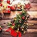 Sumind 24inch/2ft Tabletop Mini Christmas Tree Set with LED Lights, 24 Christmas Ball Ornaments, Pre-lit Small Artificial Green Tree Decoration for Xmas Table Indoor Holiday(Red)
