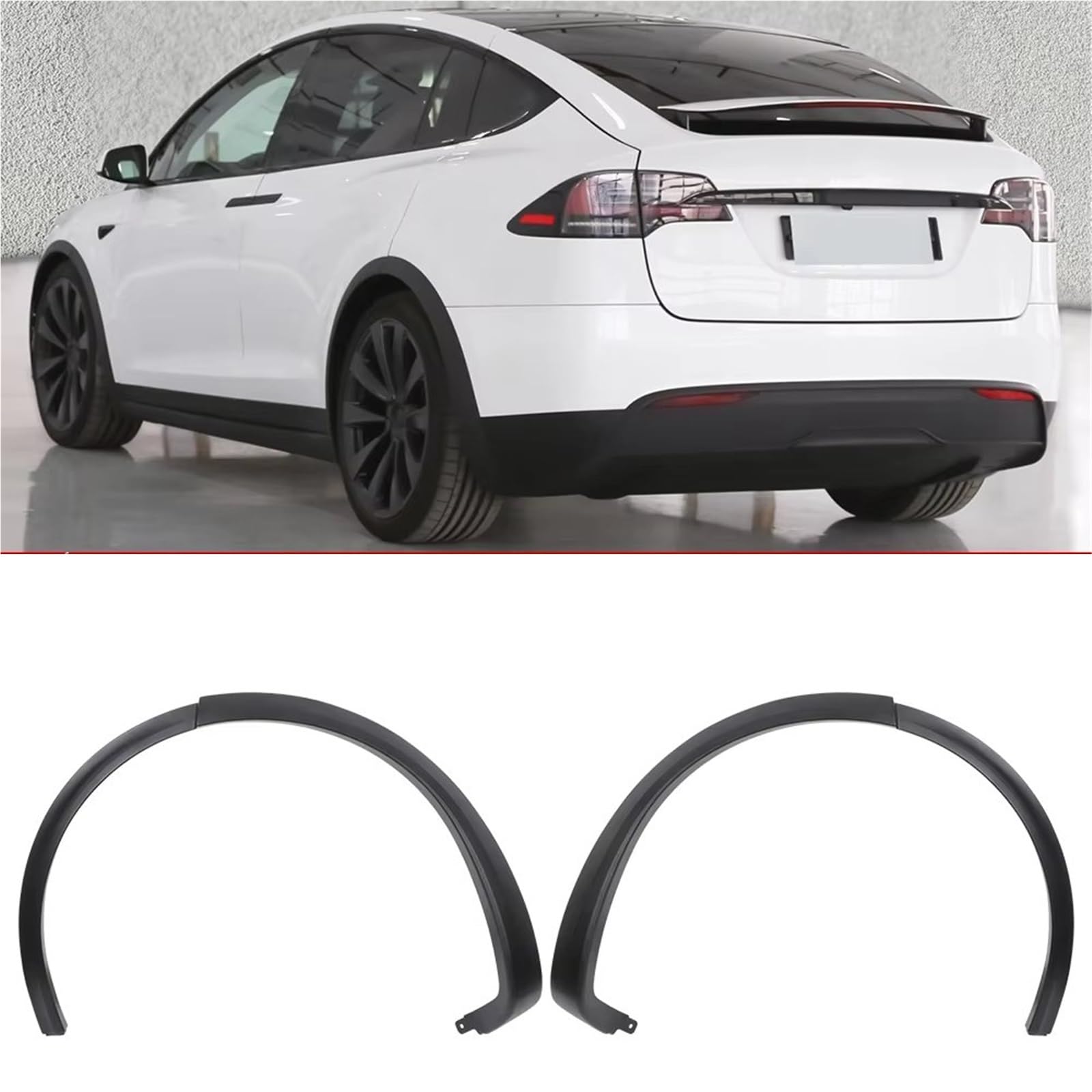 Élargisseurs D'Aile pour Tesla pour Model X 2016-2024 Garde-Boue Bavette Moulure Anti-éclaboussures Splash Fender(Rear Right 16-21)