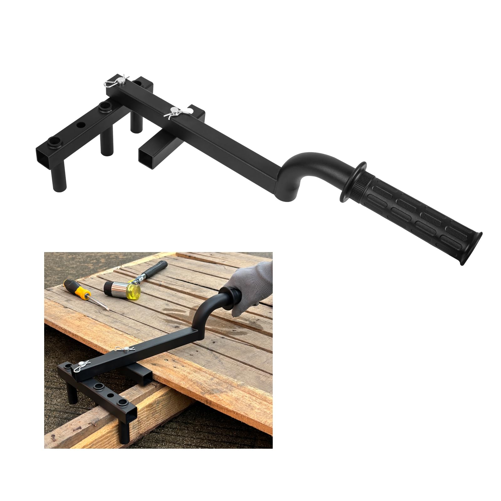 Outil de redressement de planche de platelage VANROUG, cintreuse de planche de platelage en acier pour redresser et plier les planches, outil de platelage en acier robuste réglable adapté pour