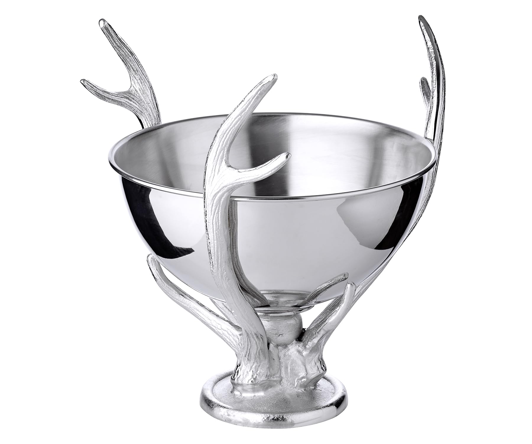EDZARD Seau à Champagne Lita (Hauteur 37 cm, Ø 31 cm), argenté, Aluminium nickelé, Aspect Bois de cerf