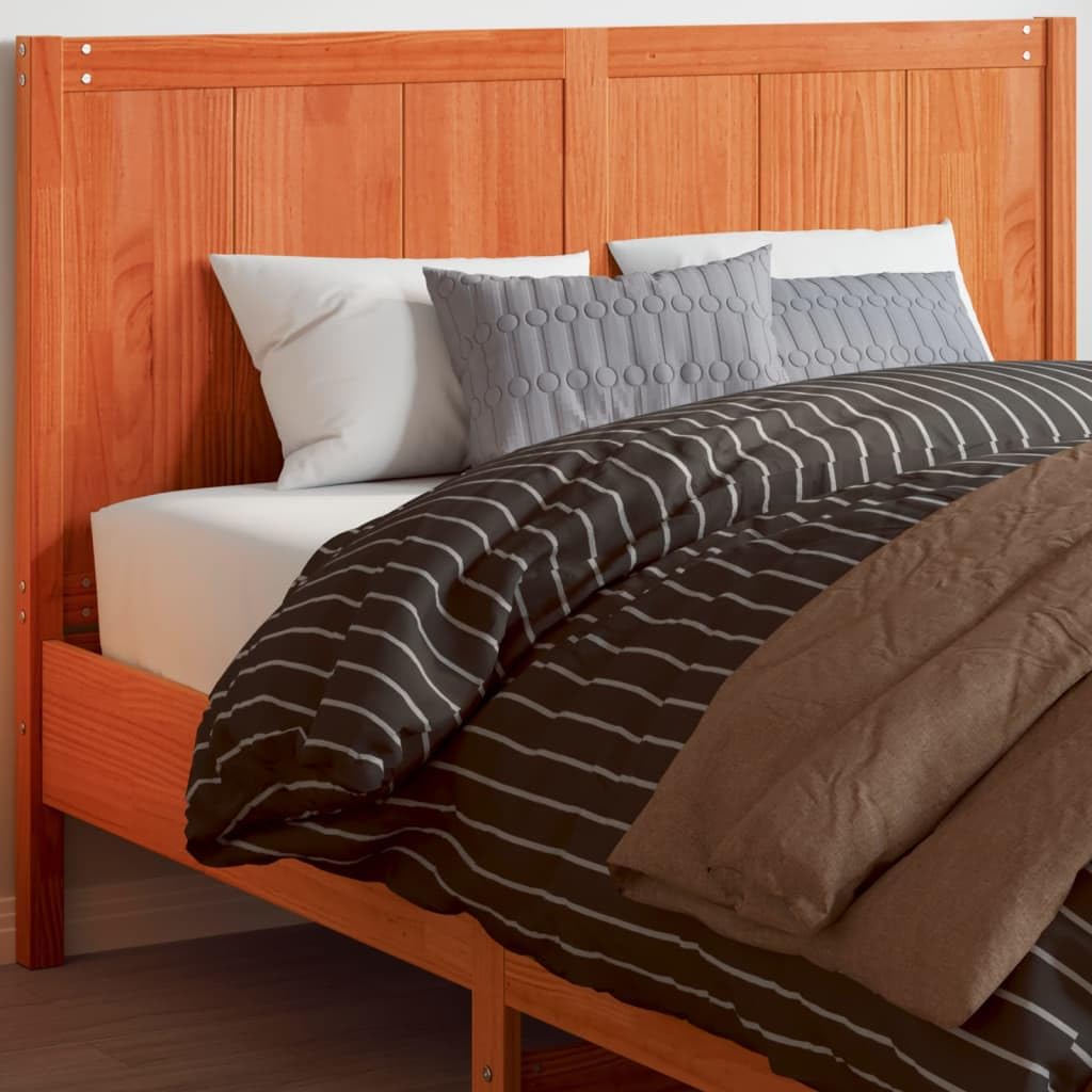KATERYY Cabecero de Cama Madera Maciza de Pino marrón Cera 135 cm,Cabecero de Cama de Madera Maciza de Pino con Patas Robustas para Cama de 135 cm Cabeceros, pies de Cama