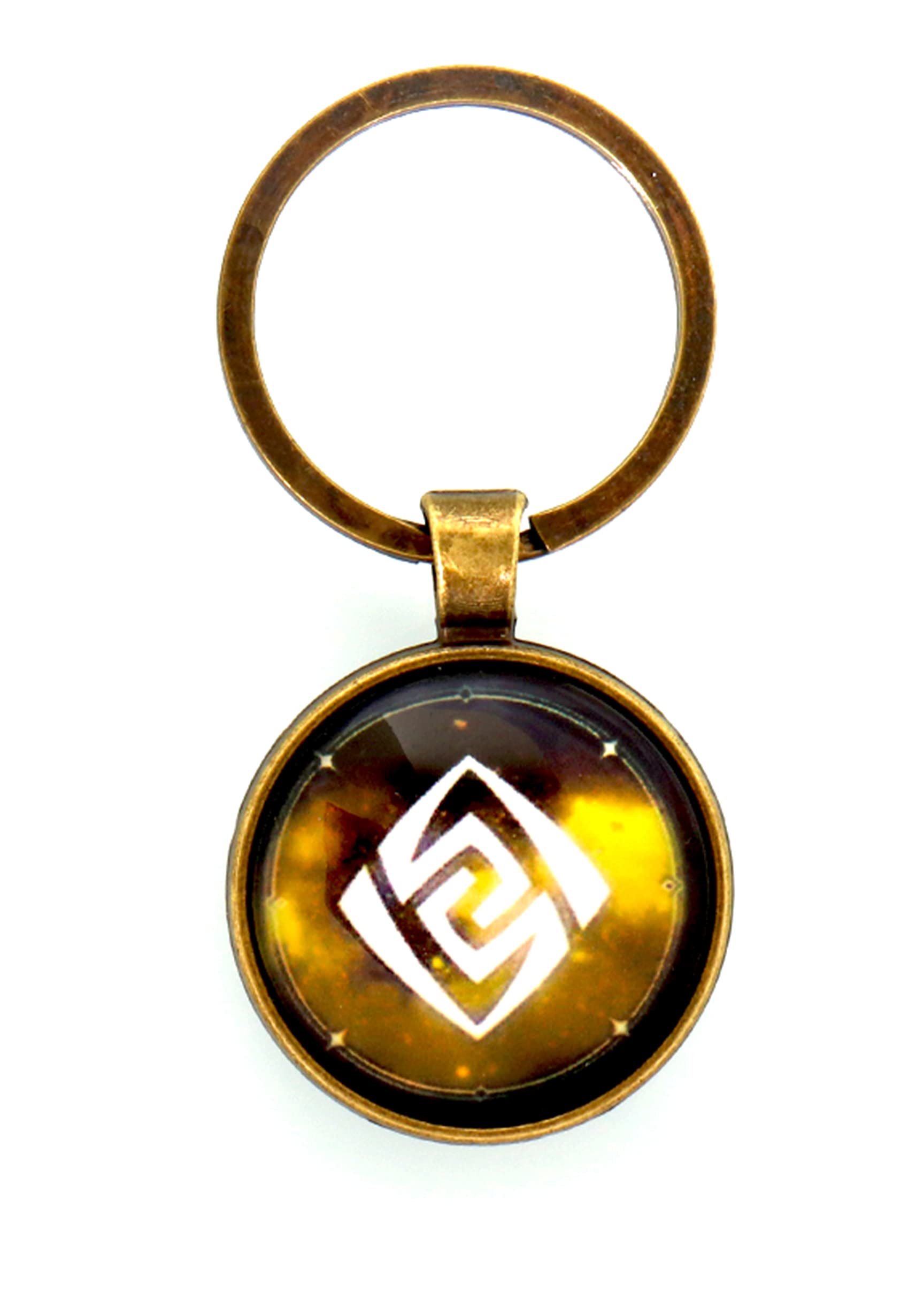 HMPAIMONHMPAIMON Element Style Keychain, Genshin Impact Visions Epoxy Keychain. (Geo Vision (Golden Bronze))