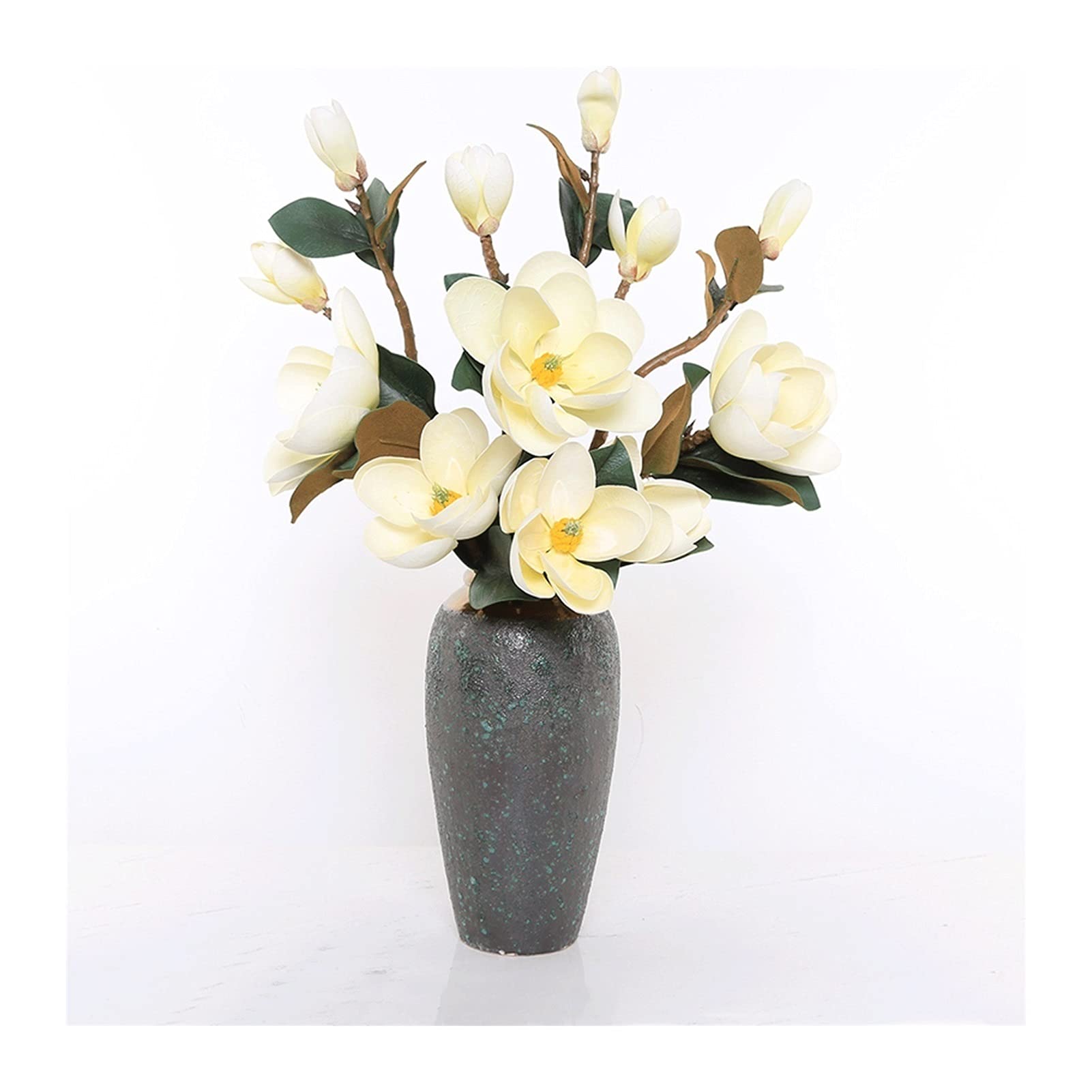 IUokLU Artificial Orchid Flowers,Potted Butterfly Orchid, Artificial Flowers 38.22Inch Artificial Flower Bouquet,Large Faux Flower Arrangement,Artificial Orchid with Vase,Decoration (Yellow Q)