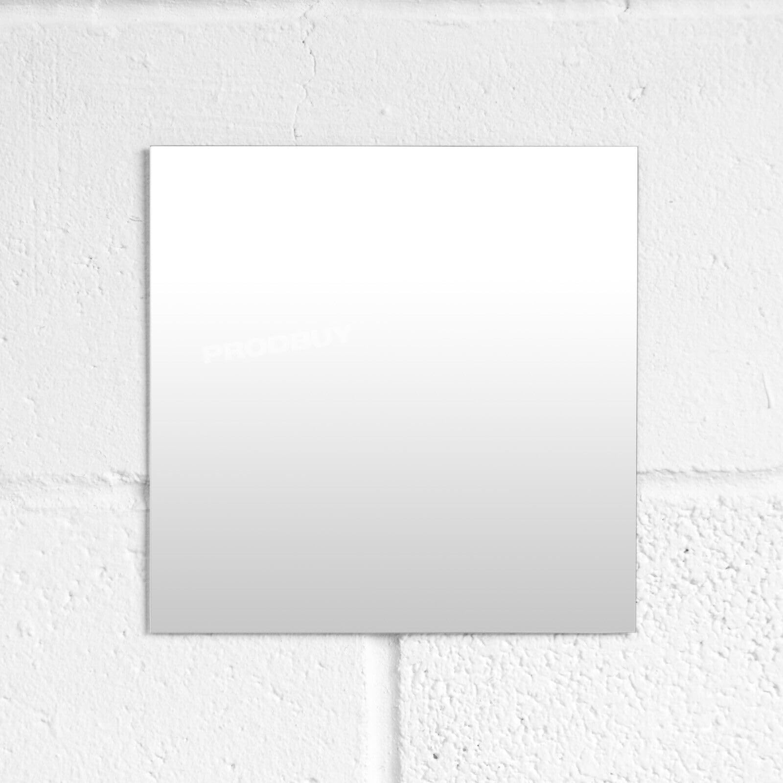 Darthome Silver Set Of 4 Glass Mirror Tiles Large 9" Square Self Adhesive Stick On Panels Diy