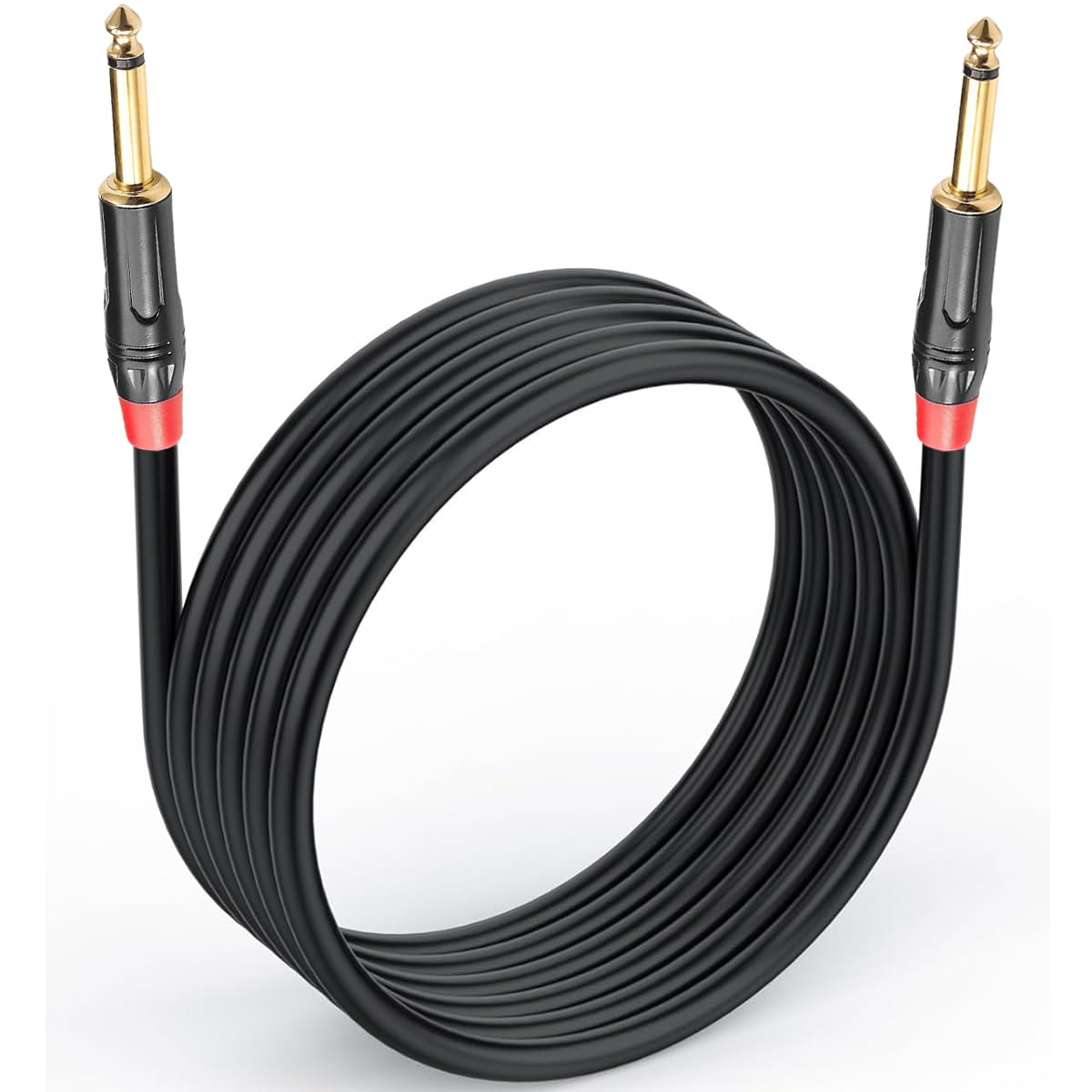 DEVICE OF URBAN INFOTECH 20Ft.(6Mtr) 6.35Mm Guitar Cable 6.35Mm(1/4) Ts Mono To Mono 6.35Mm Ts Audio Cable Male To Male 1/4 Inch Guitar Instrument Cable For Electric Guitar Bass Mandolin Mixer,Black