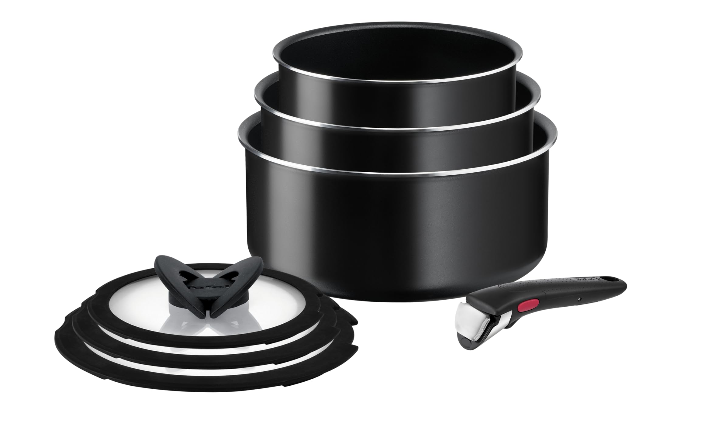 Set de Cuisine Tefal Ingenio 7 Pièces avec Poignée Amovible et Couvercles en Verre