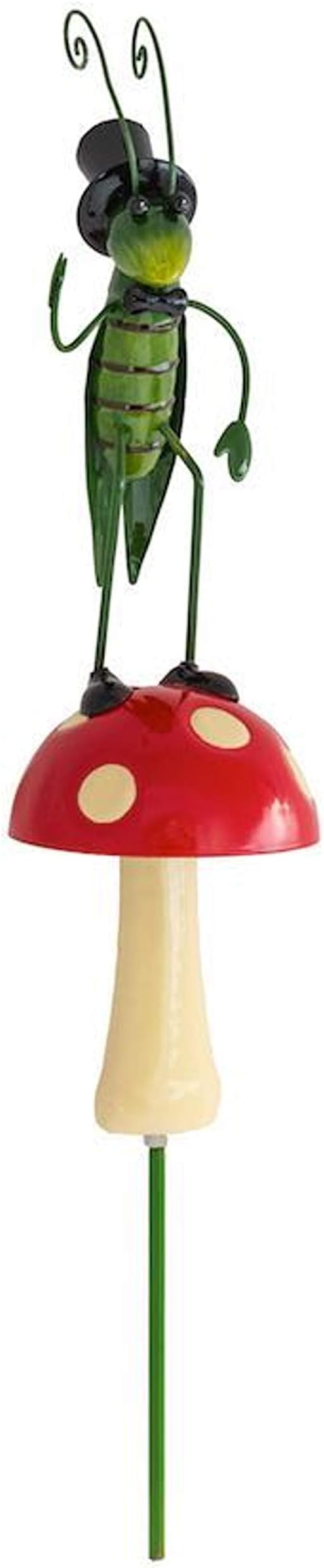 Grasshopper on Toadstool Metal Garden Ornament