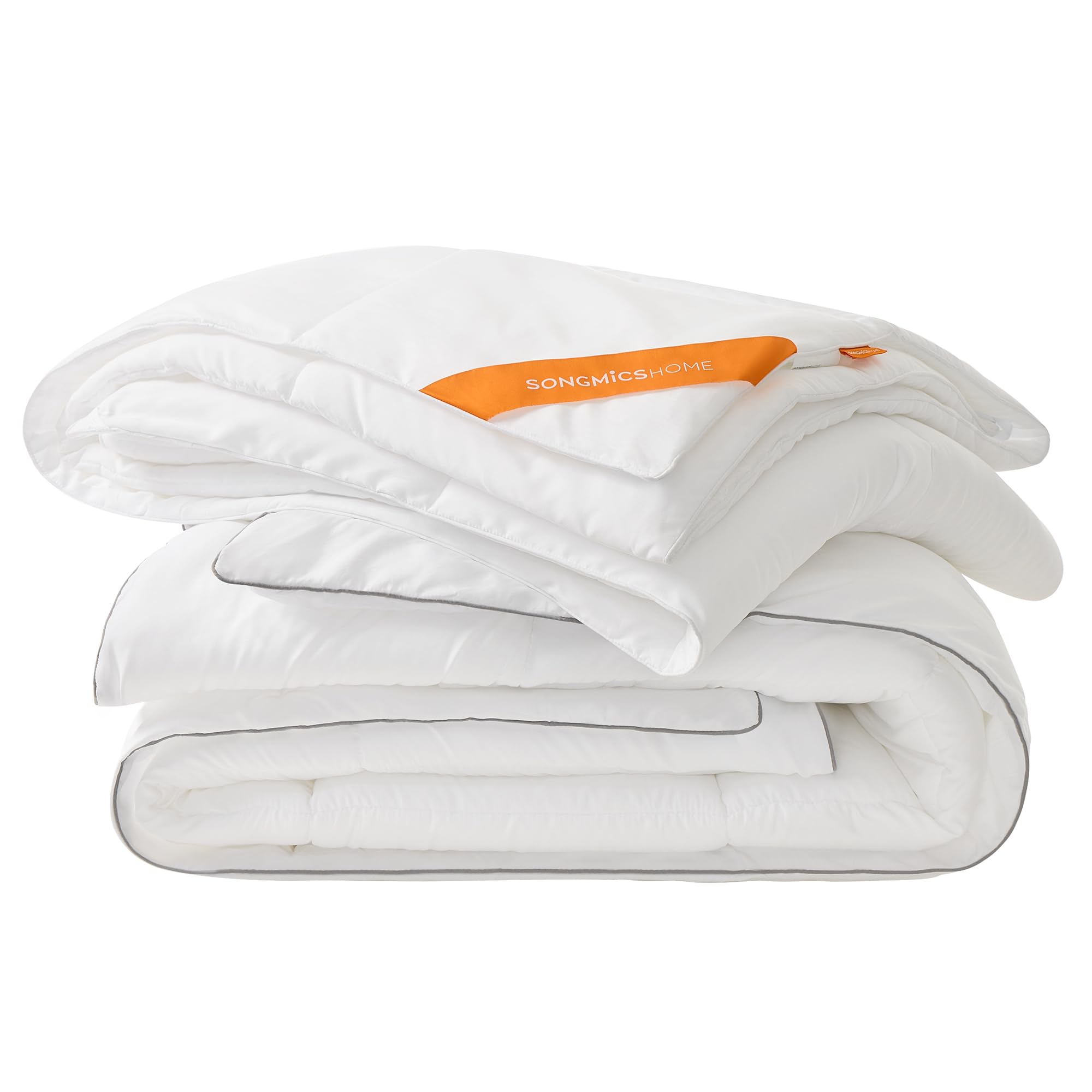 SONGMICS HOME Piumino Letto 2 in 1, 200 x 200 cm, Composto da Piumone Estivo 150 GSM e Piumone Invernale 350 GSM, per 4 Stagioni, Bianco Nuvola TDC003W01