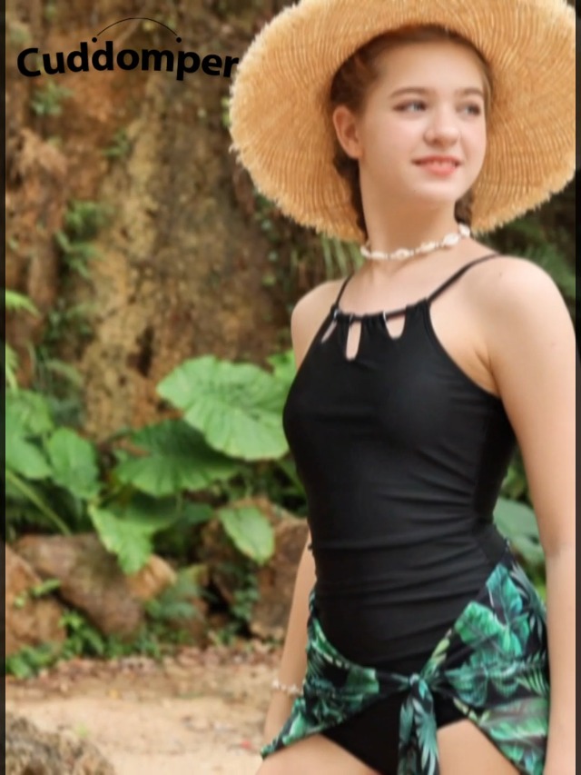 Amazon.com: Cuddomper Girls Swimsiut Size 7-8 Black One-Piece