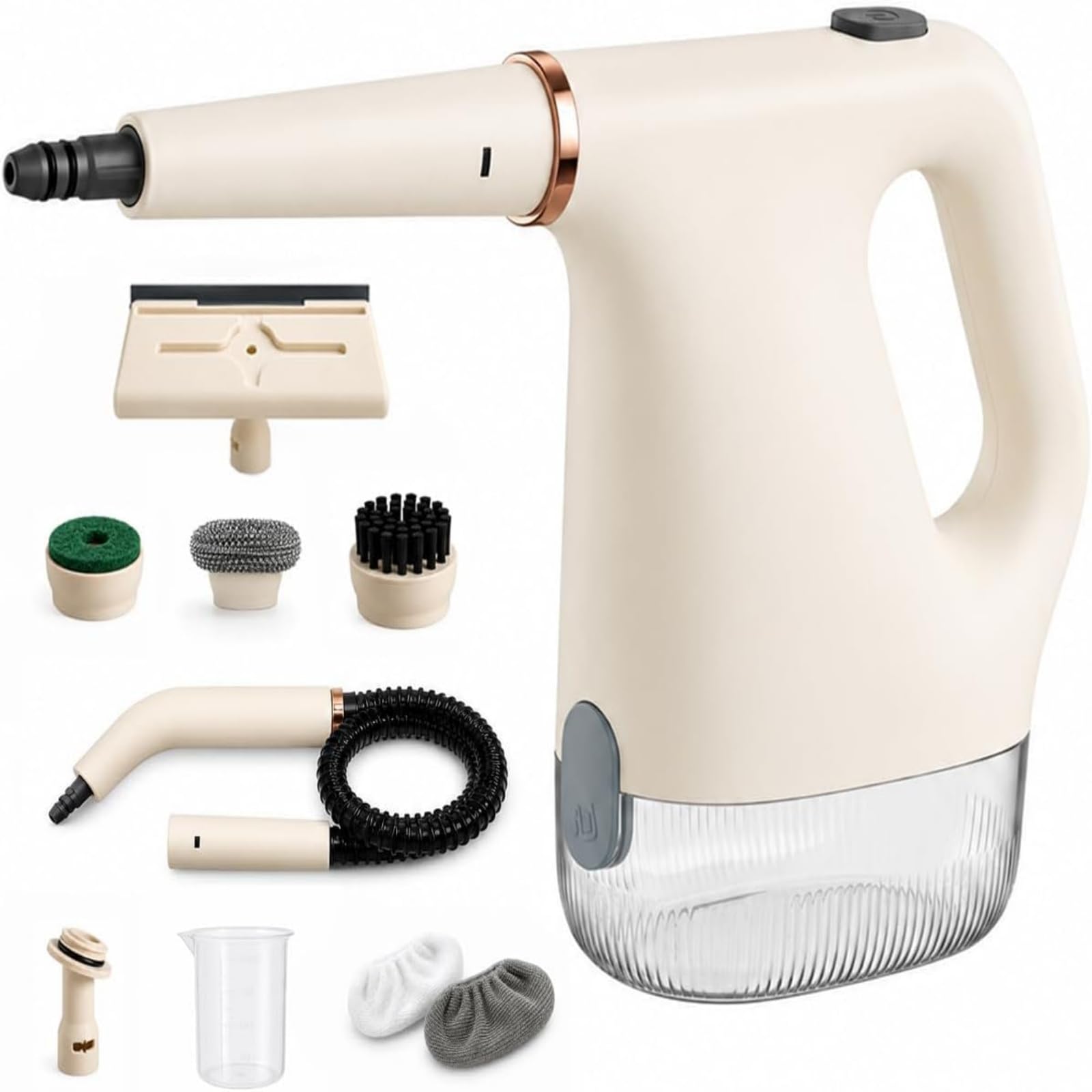 Limpiador a Vapor portátil a presión de 1200 W; Limpiador a Vapor Multiusos para Cocina, baño, Juntas de Azulejos, Suelos, Ventanas e Interiores de automóviles.