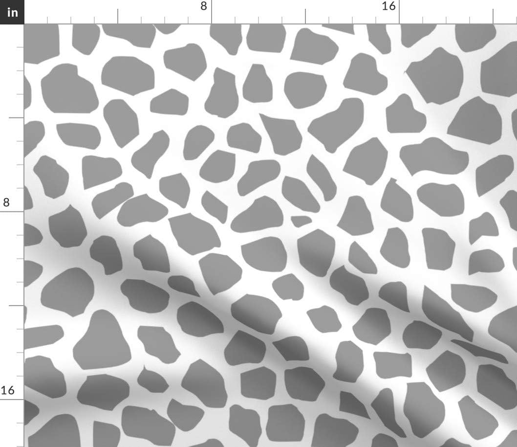 Spoonflower Fabric - Giraffe Spot Grey Nursery Safari Animals Spots Neutral Printed on Petal Signature Cotton Fabric by The Yard - Sewing Quilting Apparel Crafts Decor