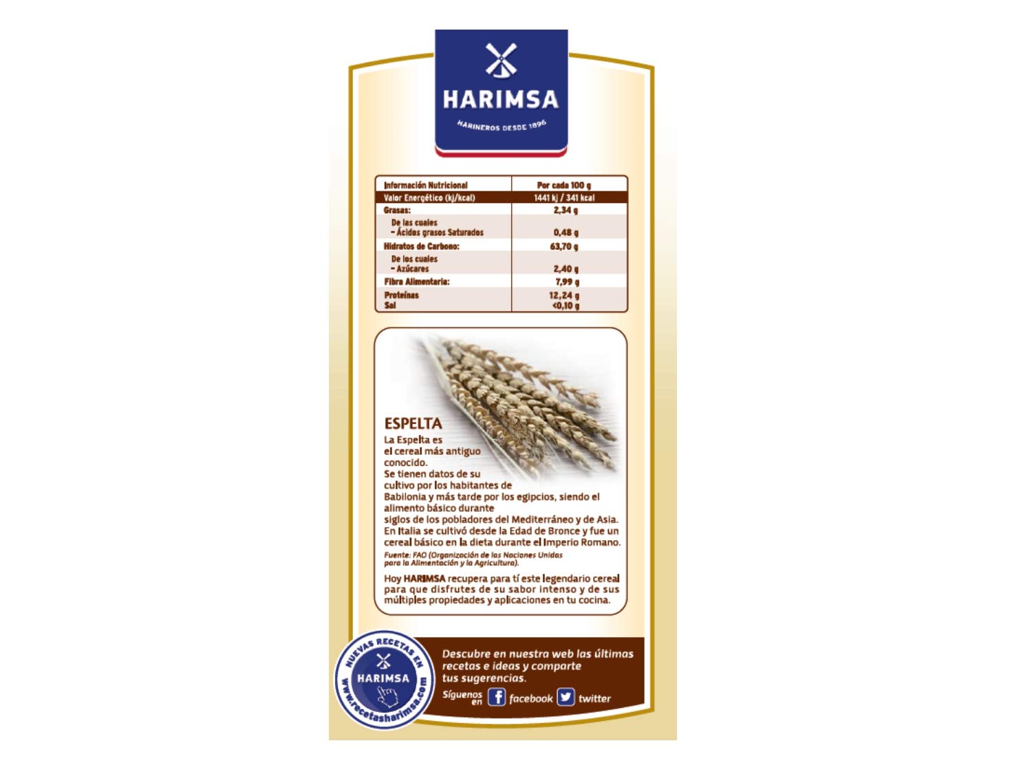 Harimsa Harina Integral Espelta 500 g — view 4
