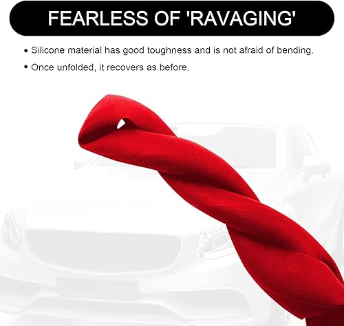 Miniatura 4 de Paquete de 1 funda para volante de automóvil en forma de D, funda protectora de silicona antideslizante para volante, adecuada para volante de parte