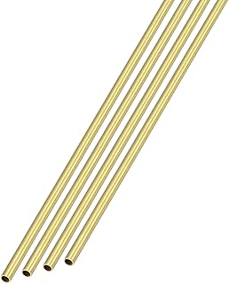 METALLIXITY Brass Tube (1.2mm OD x 0.25mm Wall T x 300mm L) 4Pcs, Straight Tubing - for Home Furnishing, Machinery, DIY Handicraft