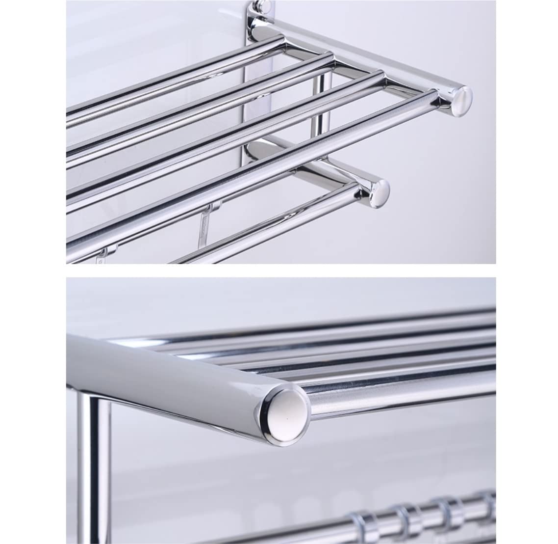 Rack Toallas Toallero De Acero Inoxidable con Gancho, Montado En La Pared, Doble, Estante Baño para El Hogar Accesorios De Baño(40cm)