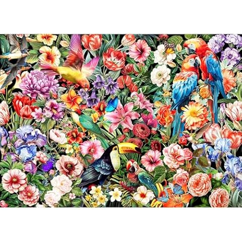 1000 Piece Jigsaw Puzzle with Flowers and Birds Cover