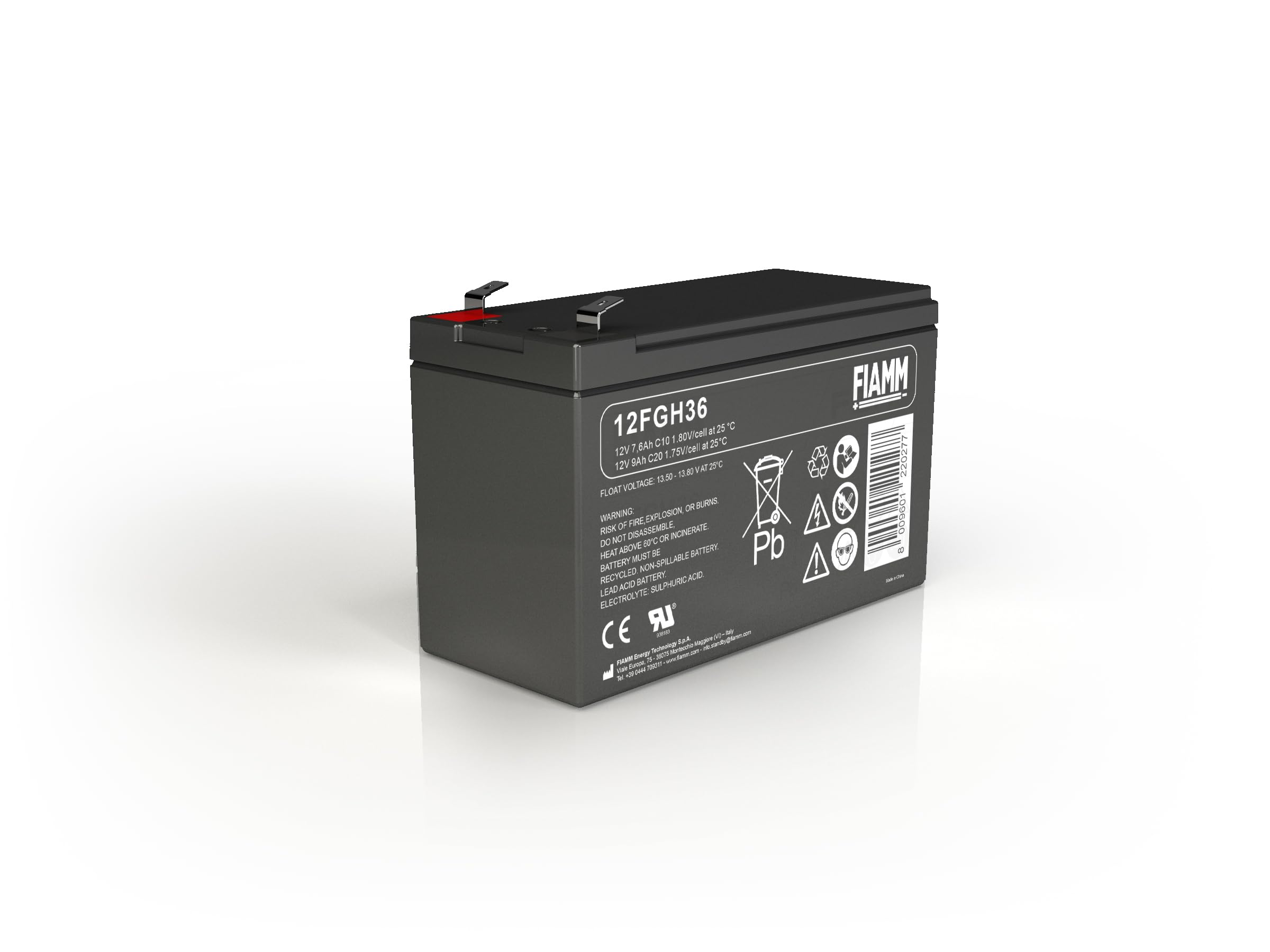 FIAMM 12FGH36 9Ah 12V Batterie de l'onduleur - Batteries de l'onduleur (9 Ah, 12 V, 5 année(s), 0 - 40 °C, -20 - 50 °C, Noir)