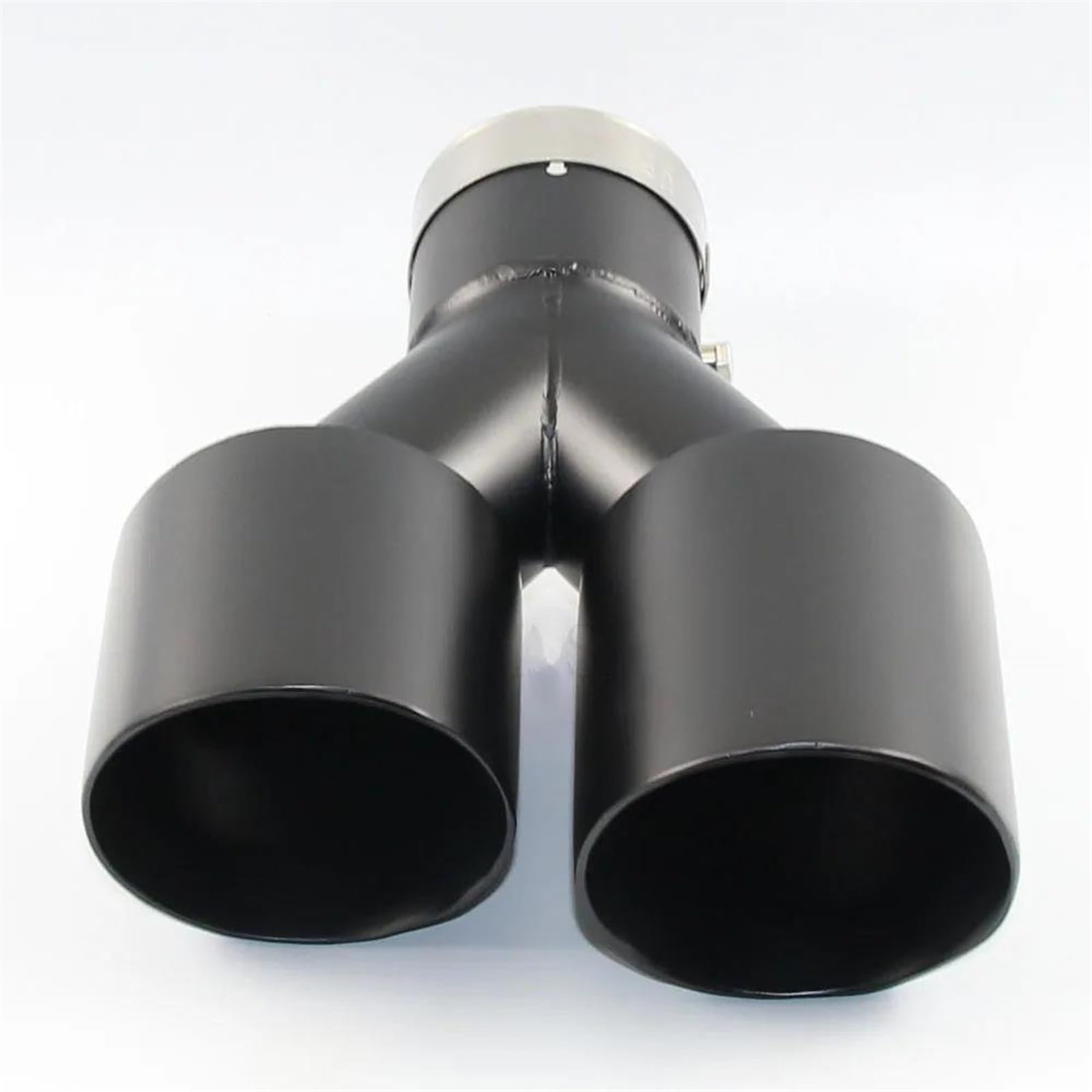 Tuyau d'échappement voiture universel double 60mm 89mm en inox noir