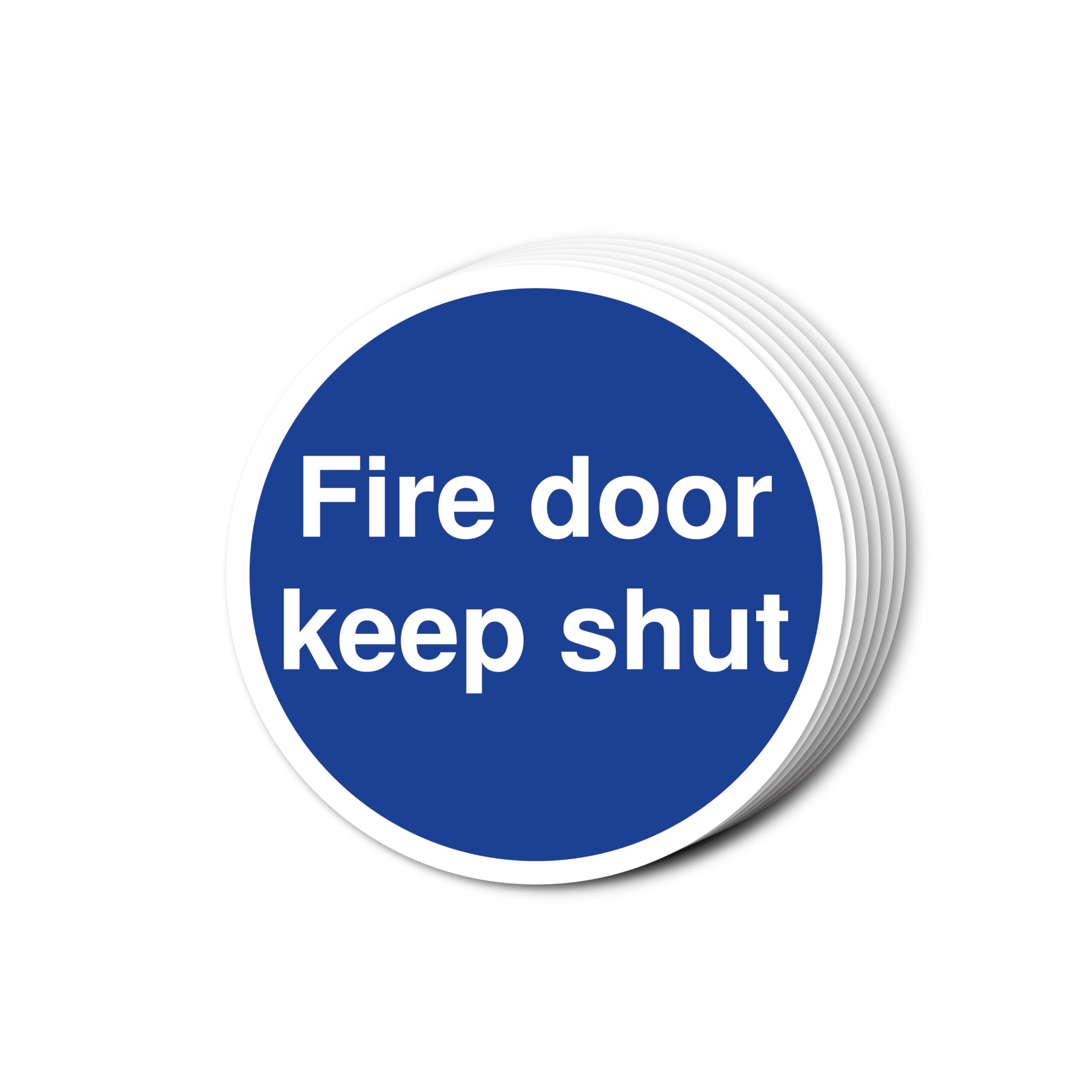 Fire Door Keep Shut Signs 80mm x 80mm Multi Pack Strong Adhesive Vinyl Stickers for Fire Door Safety (6)