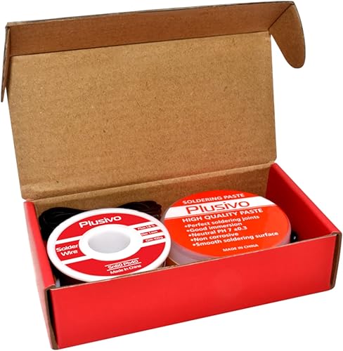 Miniatura 4 de Kit de fundente de alambre de soldadura y pasta de colofonia - Alambre de soldadura de núcleo de colofonia de plomo de estaño 60-40 (0.039 in, 3.53
