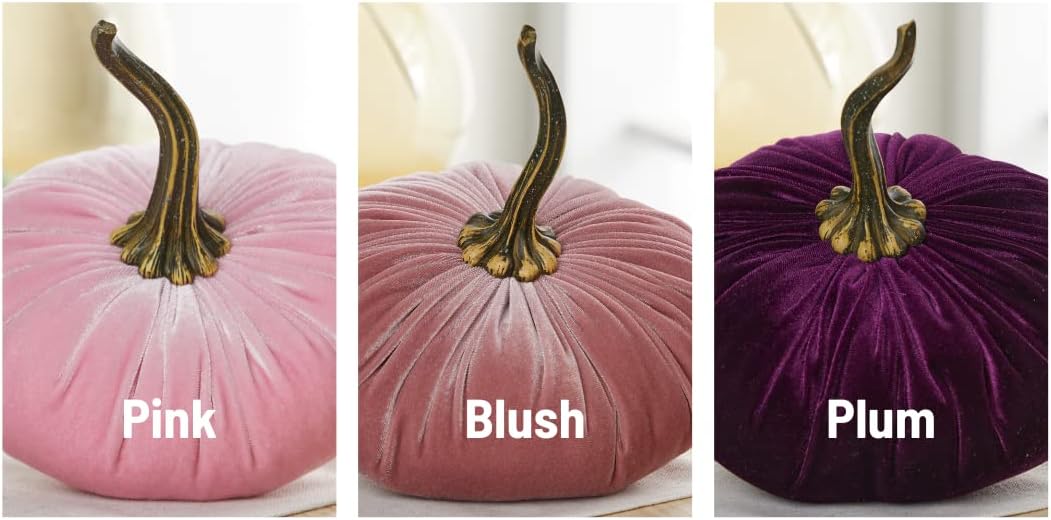 Create Your Own Set 3 or More, 9 Inch Velvet Pumpkins, Handmade Fall Decoration, Modern Rustic Wedding Decor, Farmhouse Table Centerpiece, Halloween Thanksgiving Mantle Decor (Create Your Own Set)
