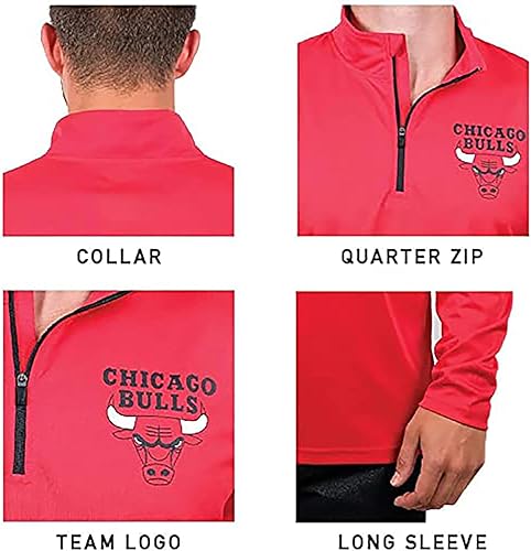 Miniatura 4 de Ultra Game NBA - Camiseta atlética de secado rápido sin botones con cremallera corta para hombres