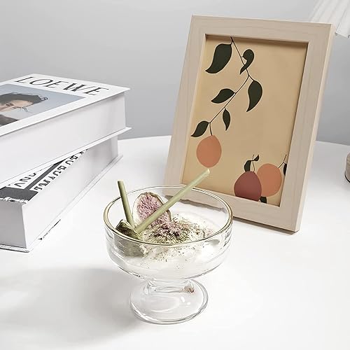 Miniatura 6 de Cuenco pequeño de vidrio para postre con patas pequeñas, cuencos de cristal transparente para helados, perfectos para cereales, nueces, frutas,