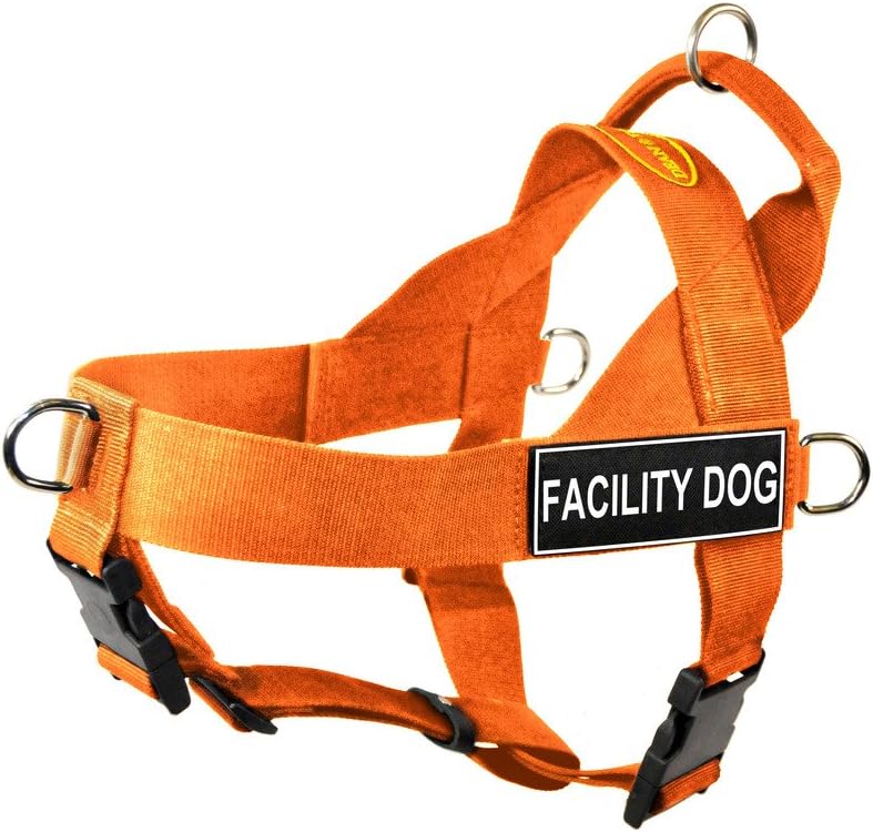 Dean & Tyler DT Universal No Pull Dog Harness with Facility Dog Patches, Orange, X-Large