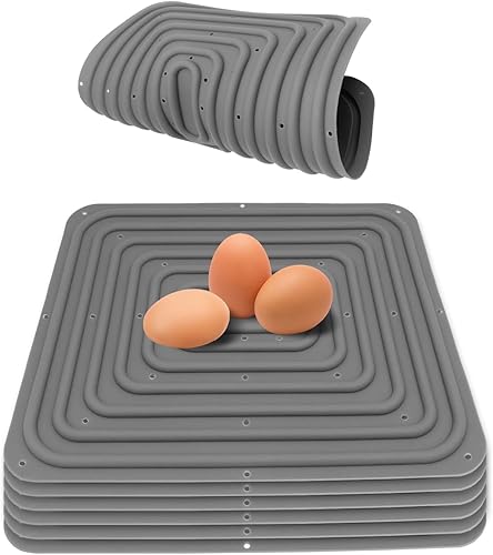Jantens Paquete de 6 almohadillas de anidación de pollo, almohadillas de silicona (gris), almohadillas de anidación reutilizables y lavables para