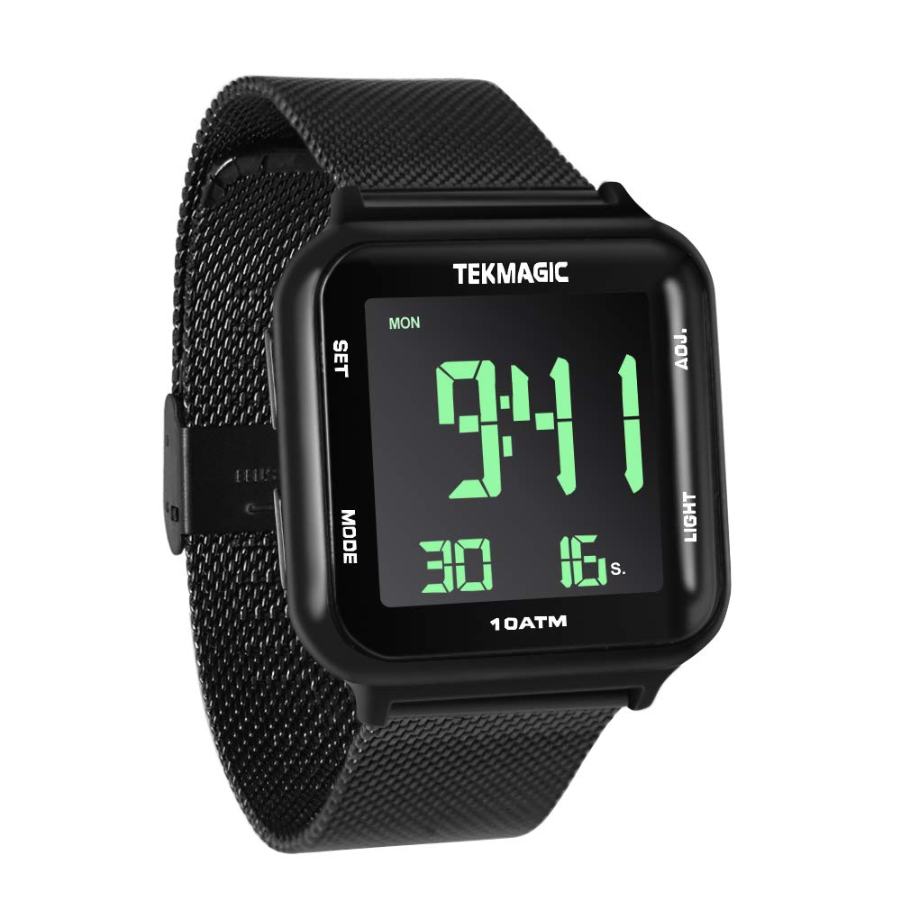 Buy 10 ATM Digital Swim Watch Scuba Dive Watch with with Stainless Steel Strap, Chronograph