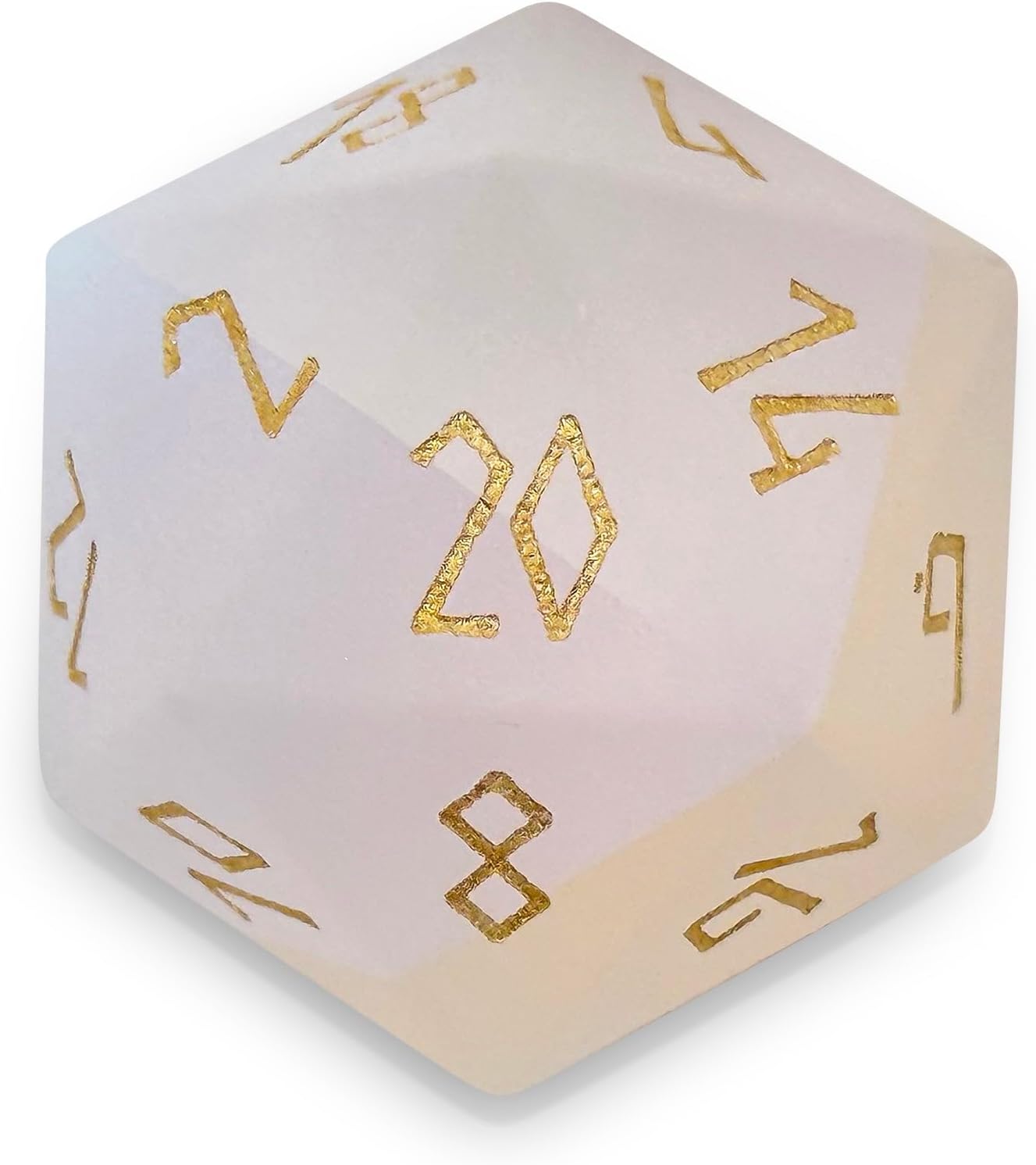 Norse Foundry Shattered K9 Rainbow Glass D20 Dice - 30mm Hand-Carved Boulder® - Gold Font for Tabletop Roleplaying Games - Premium K9 Glass with Hypnotic Fractured Colors